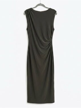 Premier Olive Ruched Side Maxi Dress